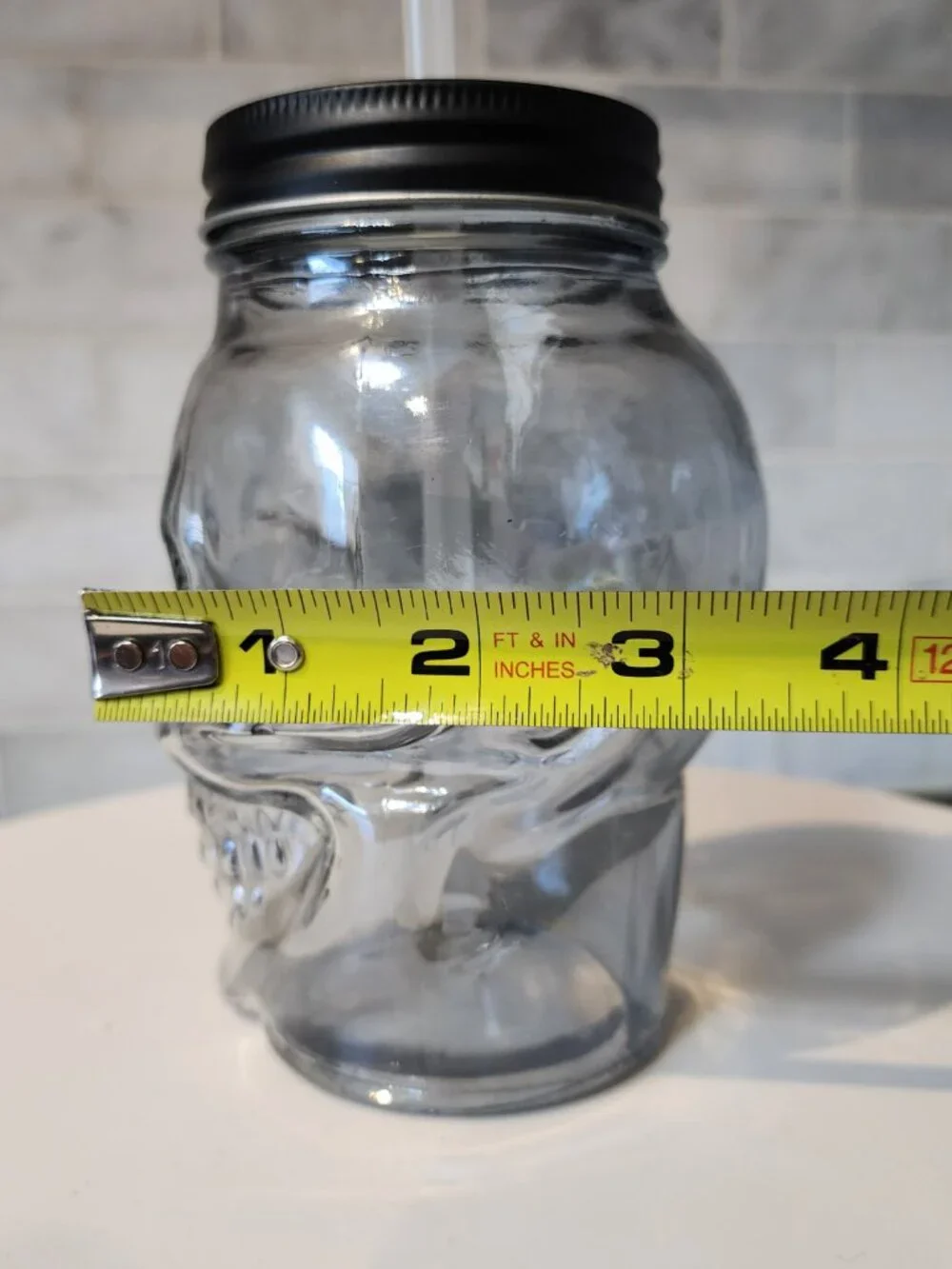 Glass Skull Mason Jar Tumbler